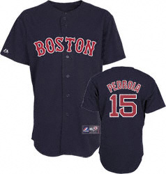 Boston Red Sox #15 Dustin Pedroia Adult 2009 Jersey in Navy Blue