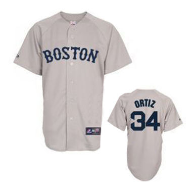 Ortiz Grey Jersey, Boston Red Sox #34 MLB Jersey