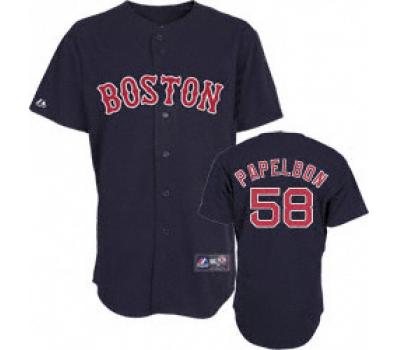 Boston Red Sox #58 Jonathan Papelbon Adult 2009 Jersey in Navy Blue