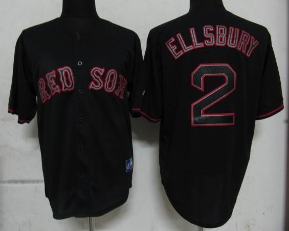 Black ELLSBURY jersey, Boston Red Sox #2 shadow Fashion Jersey