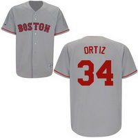 David Ortiz Jersey: Road #34 Boston Red Sox Jersey in Grey