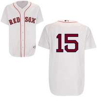 Sox #15 Dustin Pedroia Home White Jersey