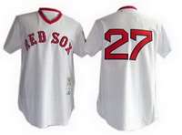 Boston Red Sox #27 Fisk M&N MLB Jersey in White