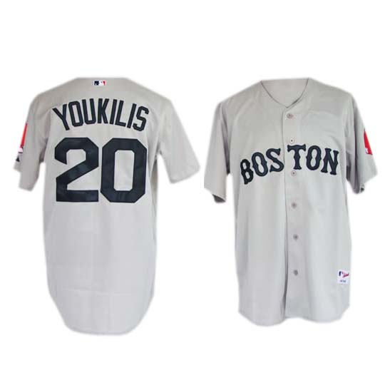 #20 Youkilis Grey Boston Red Sox MLB Jersey