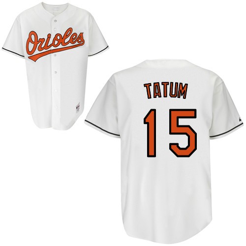 Craig Tatum Jersey White Home #15 MLB Baltimore Orioles Jersey