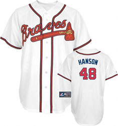 Baseball #48 White Hanson MLB Atlanta Braves Jersey