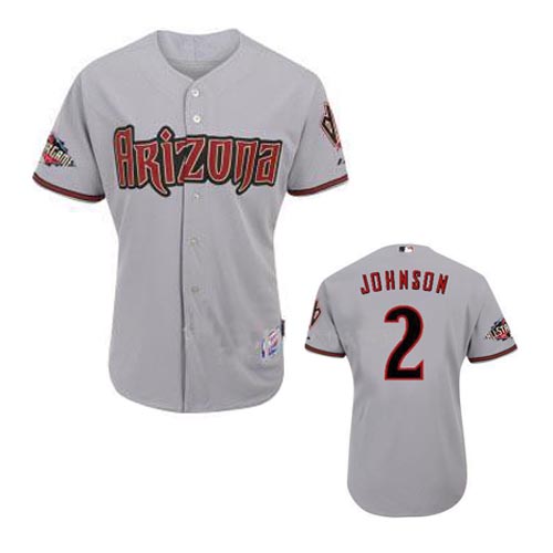 #2 Johnson Grey MLB Arizona Diamondbacks Cool Base Jersey