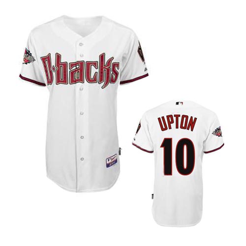 White Upton Cool Base Arizona Diamondbacks #10 Jersey