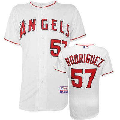 #57 Rodriguez White Anaheim Angels Jersey