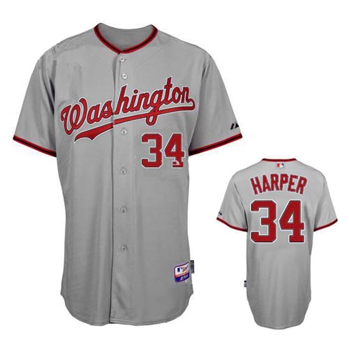 Grey Harper Jersey, MLB Washington Nationals #34 Jersey