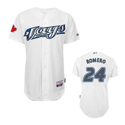 Jays #24 White Ricky Romero MLB Jersey