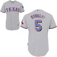 Grey Jersey:  Kinsler MLB #5 Texas Rangers Jersey In Grey