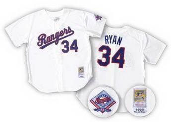 White Texas Rangers Nolan Ryan MLB Cooperstown Bobblehead #34 Jersey