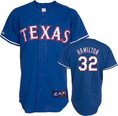 Texas Rangers #32 Josh Hamilton blue Jersey