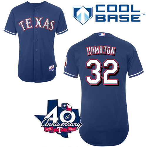 #32 Josh Hamilton blue MLB Texas Rangers 40 patch 2012 Jersey