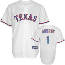 Rangers #1 White Andrus MLB Jersey