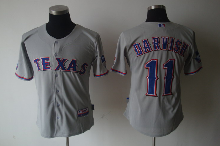 Rangers #11 grey DARVISH MLB Jersey