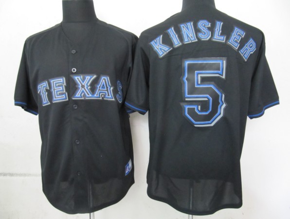 Black Texas Rangers Kinsler MLB Fashion #5 Jersey