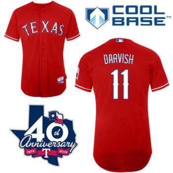 MLB Texas Rangers #11 DARVISH 40 patch 2012 Jersey in red