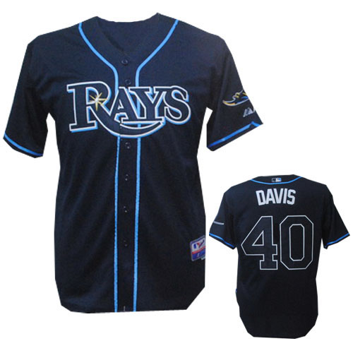 #40 Davis Dark Blue MLB Tampa Bay Rays Jersey