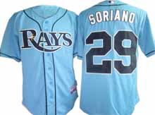 Baby Blue Soriano MLB Tampa Bay Rays #29 Jersey