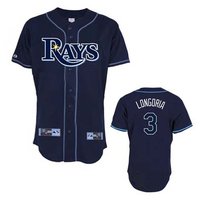 Blue Evan Longoria MLB Tampa Bay Rays #3 Jersey