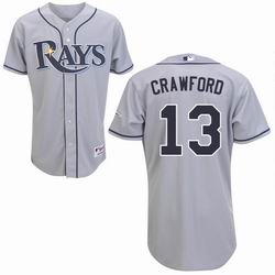 #13 Carl Crawford Grey MLB Tampa Bay Rays Jersey