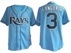 MLB Tampa Bay Rays #3 Longoria Jersey in Light Blue