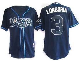 MLB Tampa Bay Rays #3 Longoria Jersey in Dark Blue