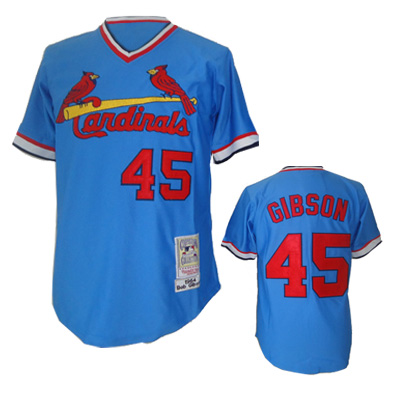 MLB St.Louis Cardinals #45 Gibson Jersey in Blue