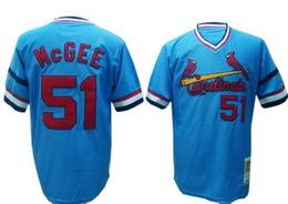 #51 Willie Mcgee Blue St. Louis Cardinals Jersey