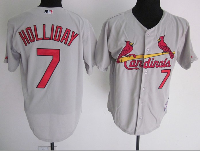 Cardinals #7 grey Matt Holliday MLB Jersey