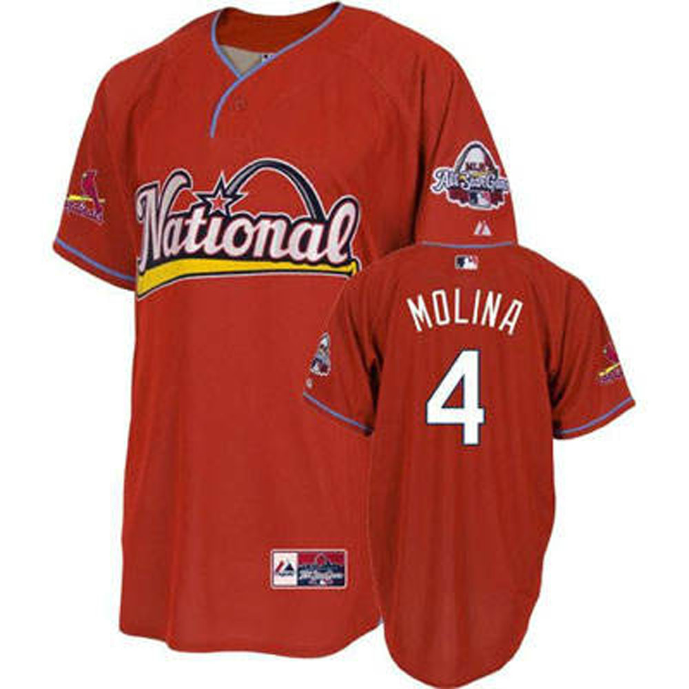 #4 Yadier Molina Red MLB St.Louis Cardinals Stitched Replithentic Jersey