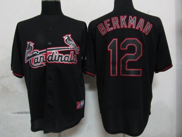 Fashion #12 Black Berkman MLB St.Louis Cardinals Jersey