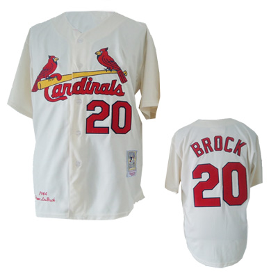 Cream Brock MLB St Louis Cardinals #20 Jersey