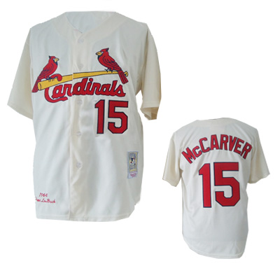 Cream St Louis Cardinals Mccarver MLB Fashion #15 Jersey