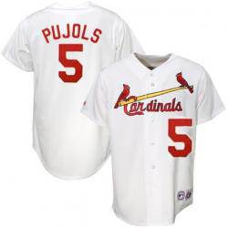 MLB St.Louis Cardinals #5 Pujols White Jersey