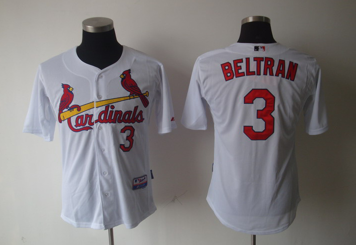 White Jersey:  Carlos Beltran MLB Fashion #3 St Louis Cardinals Jersey In White