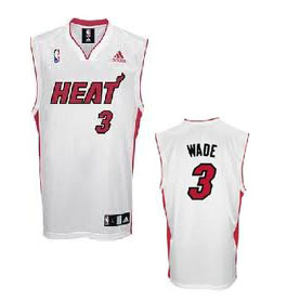 NBA Revolution 30 #3 white Dwyane Wade Miami Heat jersey