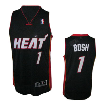 #1 Chris Bosh black Miami Heat Adidas NBA Revolution 10 jersey