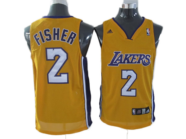 yellow Fisher Lakers Revolution 30 mesh #2 Jersey
