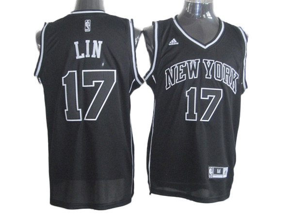 New York Knicks #17 Lin NBA Revolution 30 jersey in black