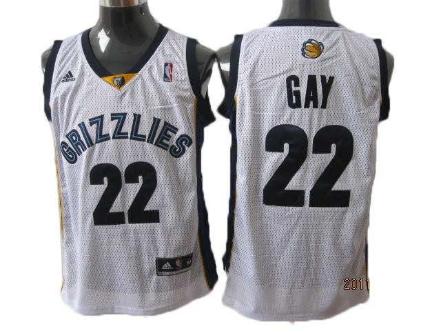 Grizzlies #22 Gay white Revolution 30 mesh NBA Jersey