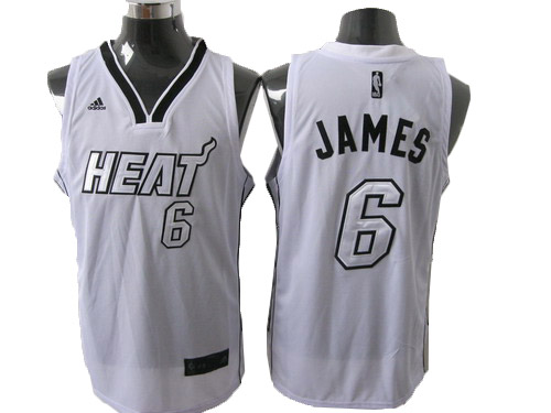 NBA Revolution 30 #6 white James Miami Heat jersey