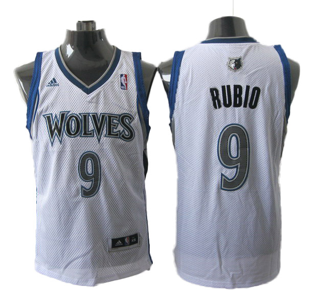 white Rubio jersey, Minnesota Timberwolves #9 NBA Revolution 30 mesh jersey
