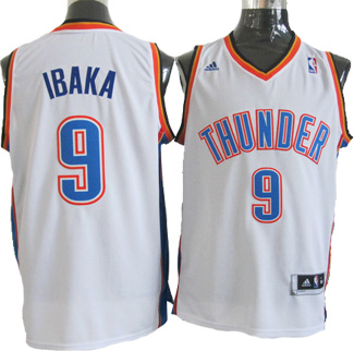 Ibaka white jersey, Oklahoma City Thunder #9 NBA Revolution 30 jersey