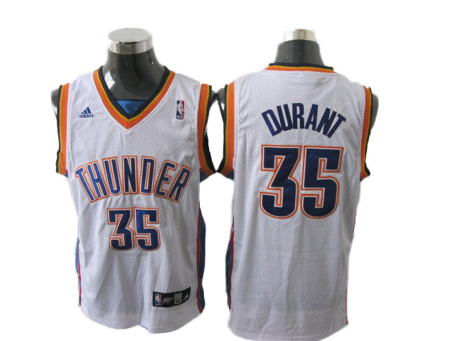 white Durant Thunder Revolution 30 #35 Jersey
