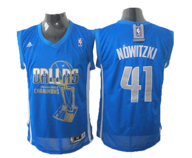 blue Nowitzki NBA 2011 Finals Champions Dallas Mavericks #41 Jersey