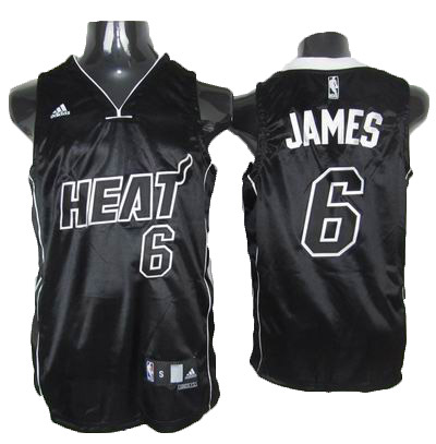 Heat #6 James black Revolution 30 NBA Jersey