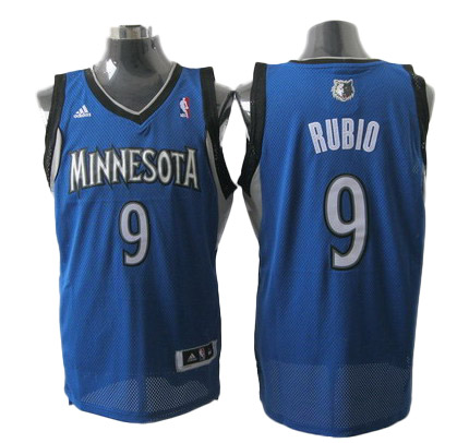 Rubio blue jersey, Minnesota Timberwolves #9 NBA Revolution 30 mesh jersey